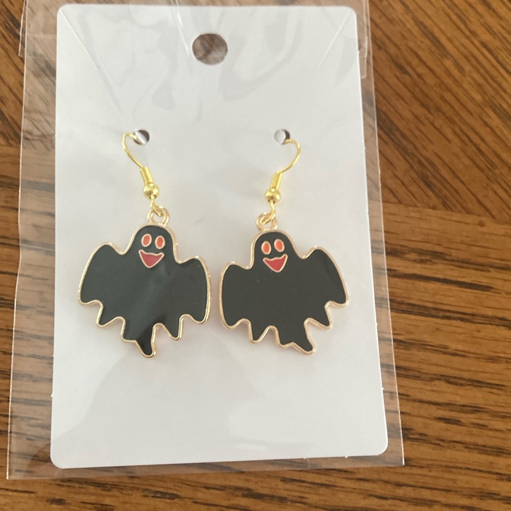 Nickel free lead free wire “black ghost” earrings.  Handmade.